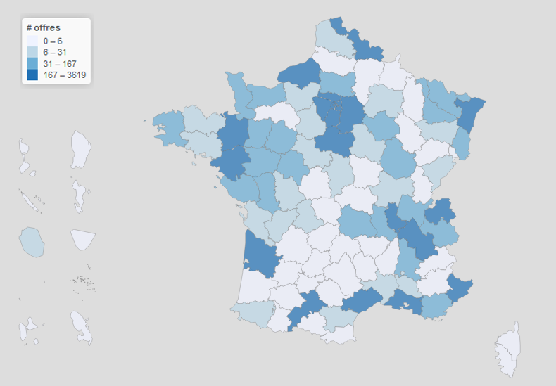 Carte des offres d'emploi