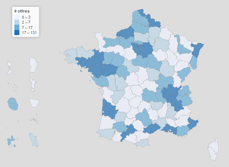 Carte des offres d'emploi