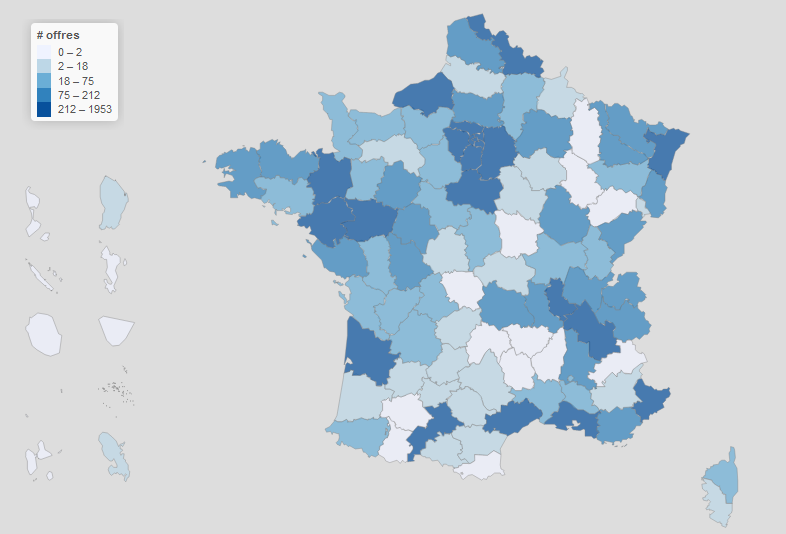 Carte des offres d'emploi