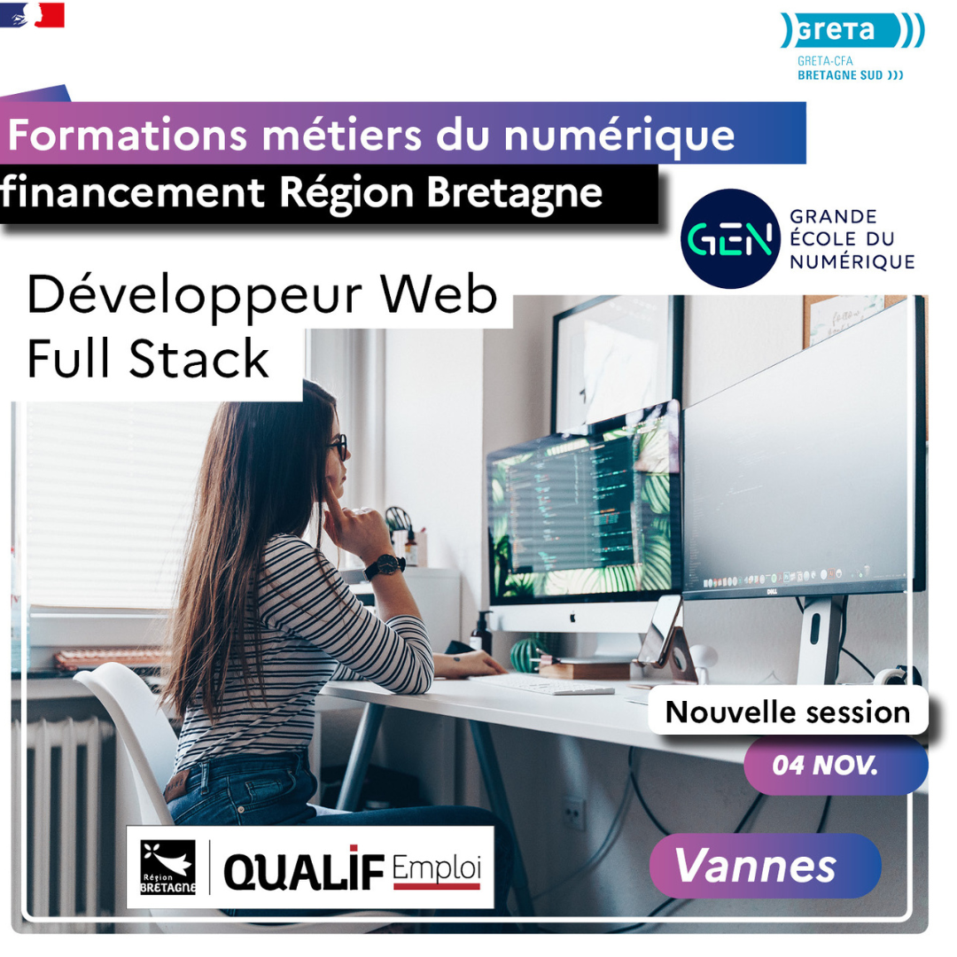 Greta Sud Bretagne formation développeur web Fullstack